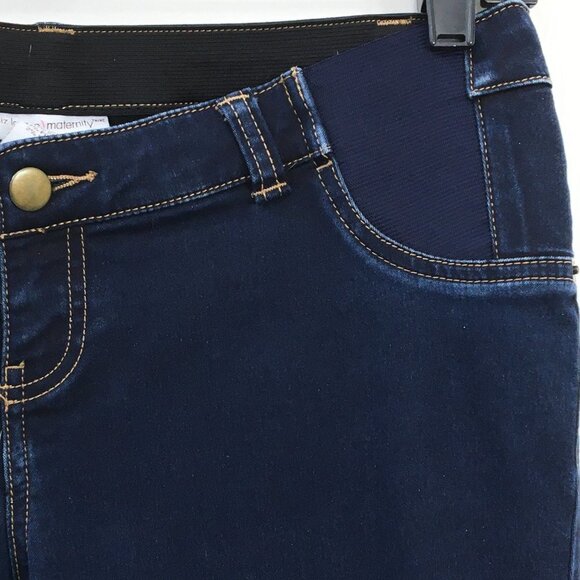 Liz Lange Maternity Dark Wash Denim Jeans Size 4-6 GREAT Condition - Picture 2 of 6